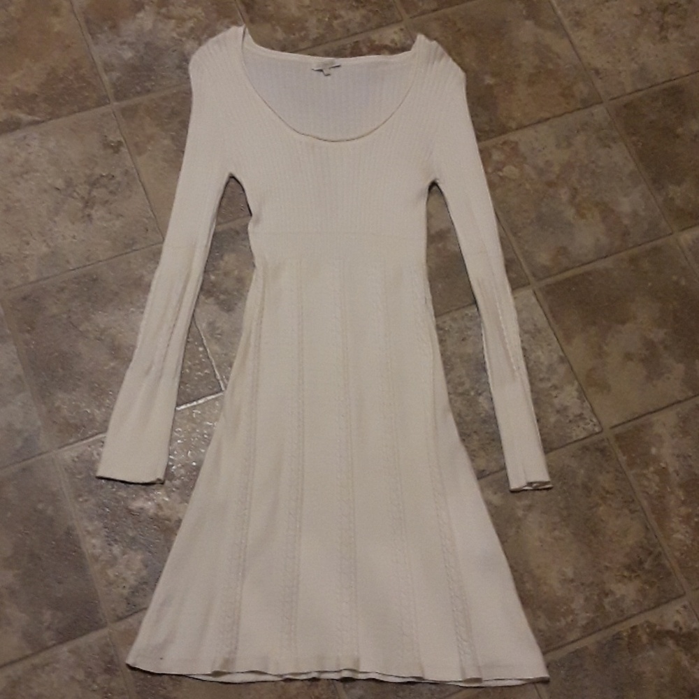 "Cream Sweater Dress"